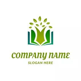 Classroom Logo Book Tree Study Learning logo design