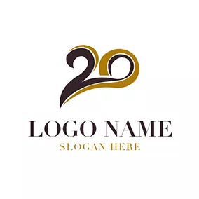 Graphic Logo Brown and Black 20th Anniversary logo design