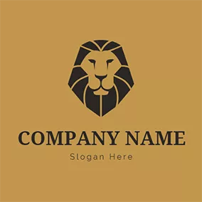 Brown Logo Brown and Black Lion Head logo design