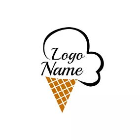 Food Logo Brown and Chocolate Ice Cream Cone logo design