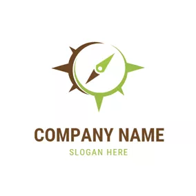 Journey Logo Brown and Green Compass logo design