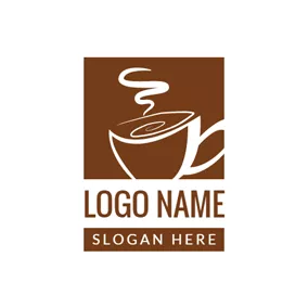 醸造するロゴ Brown and White Coffee Cup logo design