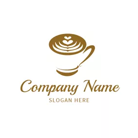 Drinking Logo Brown and White Coffee logo design
