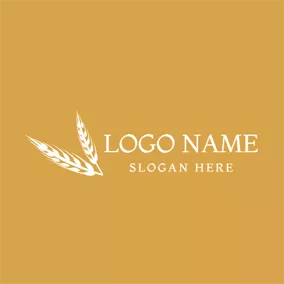 Food Logo Brown and White Rice Ears logo design