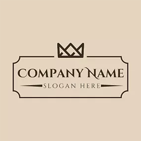 Expensive Logo Brown Badge and Abstract Crown logo design