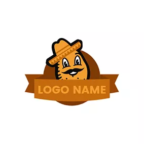 餅乾logo Brown Banner and Potato logo design