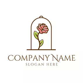 Rose Idea Monogram Logo Design with Business Card Template Stock
