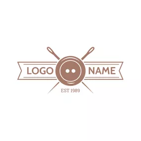 Crossed Logo Brown Button and Tailor logo design