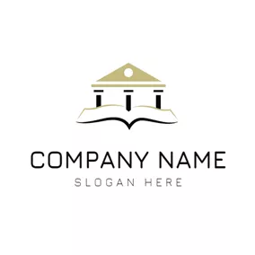 Cylindrical Logo Brown Court and White Book logo design