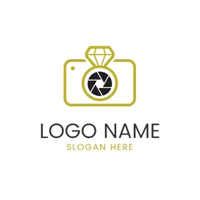 图片logo Camera Outline and Diamond Ring logo design