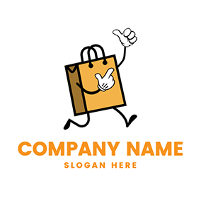 Market Logo Cartoon Cute Bag Online Shopping logo design
