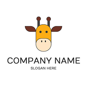 可愛 Logo Cartoon Cute Giraffe Head logo design