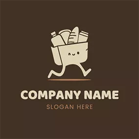 Milch Logo Cartoon Delivery Food Grocery logo design