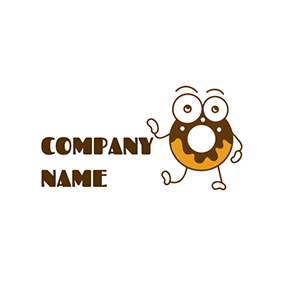 Logotipo Lindo Cartoon Eye Cute Doughnut logo design
