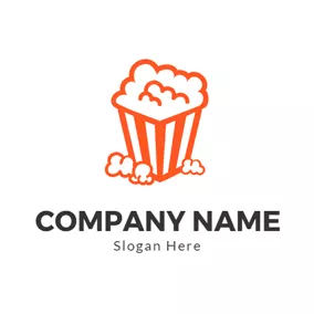 Draw Logo Cartoon Painting and Popcorn logo design