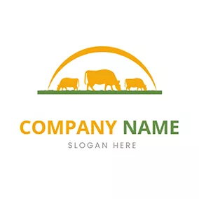 Farmland Logo Cattle and Grass logo design
