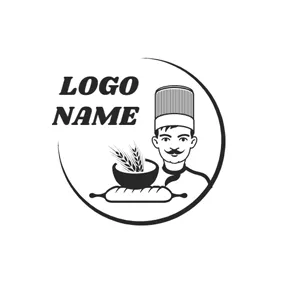 People Logo Chef and Rolling Pin logo design