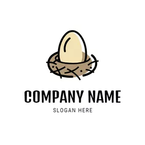 Drawing Logo Chicken Coop and Egg logo design