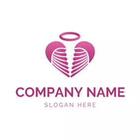 Heavenly Logo Circle and Angel Wing logo design