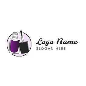 Gloss Logo Circle and Nail Polish logo design