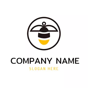 Insect Logo Circle and Simple Firefly logo design