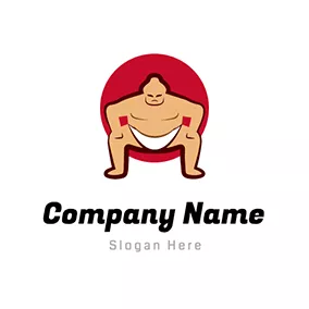 圓圈Logo Circle and Sumo Wrestler logo design