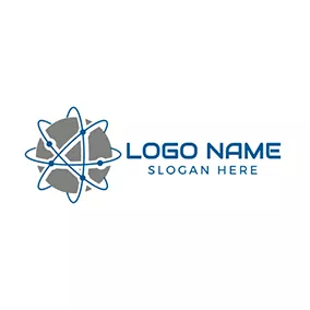 Industrial Logo Circle Globe Core Nuclear logo design