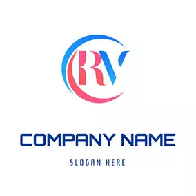 组合 Logo Circle R V Combination logo design