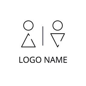 组合 Logo Circle Triangle Combination Toilet logo design
