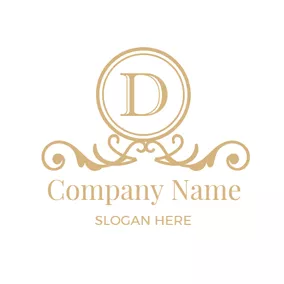 Logotipo De Decoración Classic Golden Letter D logo design