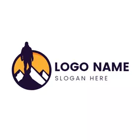 Journey Logo Climber and Mountain Icon logo design