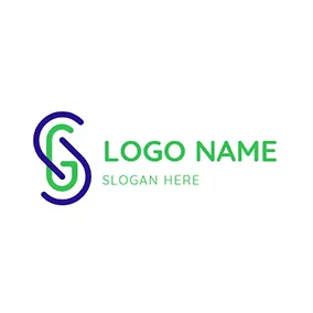 Curve Logo Clip Overlay Letter S G logo design