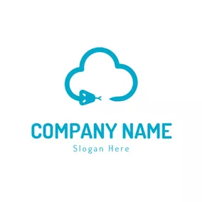 雲ロゴ Cloud and Snake Icon logo design