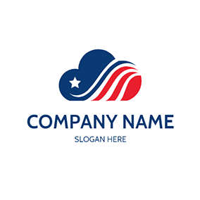 星のロゴ Cloud Stripe Star American logo design