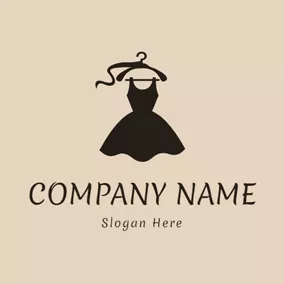 Logo Vêtements Coat Hanger and Black Skirt logo design