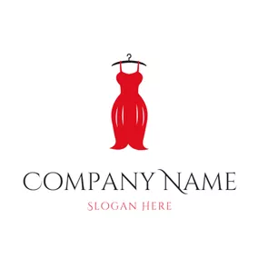 Clothes Logo Coat Hanger and Red Skirt logo design