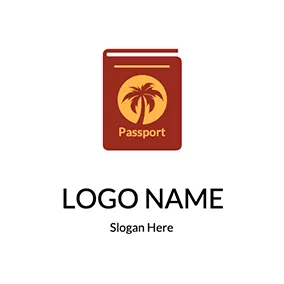 Logo De L'arbre Coconut Tree Sun Passport logo design
