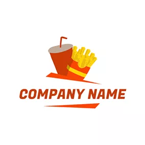 薯條logo Cola and Fried Chips Icon logo design
