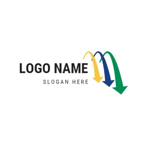 Curve Logo Colorful Arrow and Arch logo design