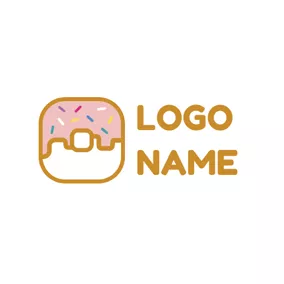 ドーナツロゴ Colorful Chocolate and Doughnut logo design