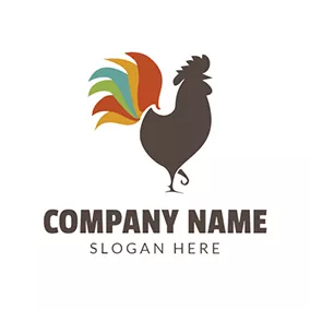 Logótipo Frango Colorful Cock Tail and Chicken logo design