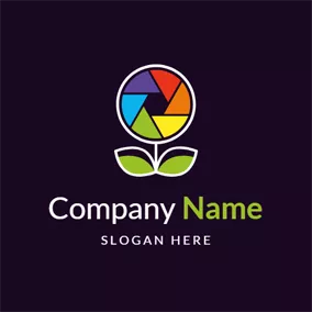 Photography Logo Colorful Flower Shape and Photography logo design