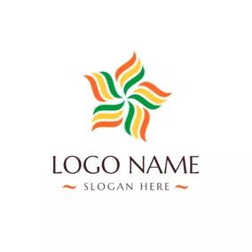 Chromatic Logo Colorful Flower Tribal Symbol logo design