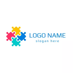 Logotipo De Juguetes Colorful Jigsaw Puzzle logo design