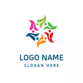Kreisförmiges Logo Colorful Lily Blossom logo design