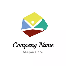 Jump Logo Colorful Polygon and Jumper logo design