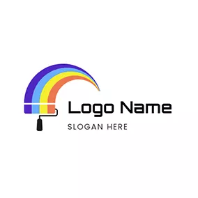 Art Logo Colorful Rainbow and Brush logo design