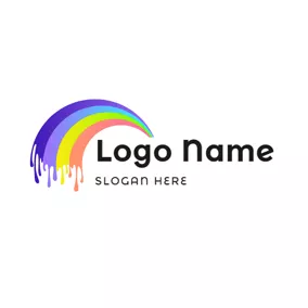 Drip Logo Colorful Slime Shape logo design