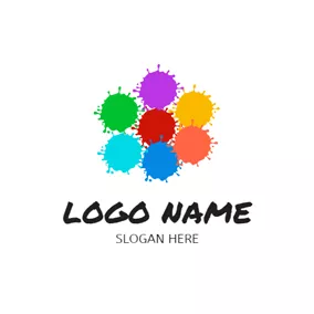 Logotipo De Goteo Colorful Splatter Paint logo design