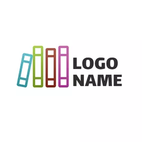 筆記本logo Colorful Standing Book logo design